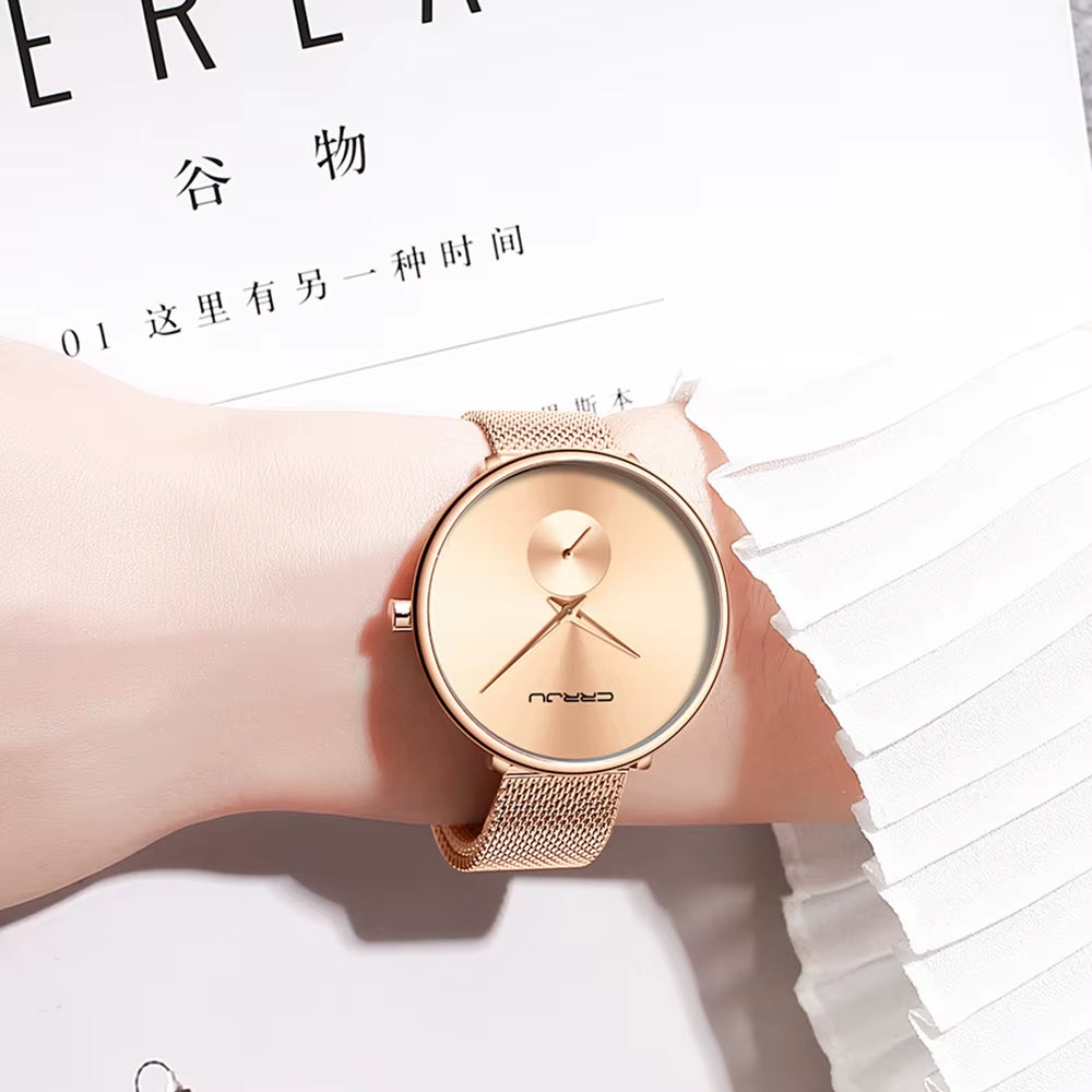 Fashion Women Watch Luxury Casual Simple Ladies Daily Dress Mesh Wristwatch Minimalist Waterproof Quartz Female Clock