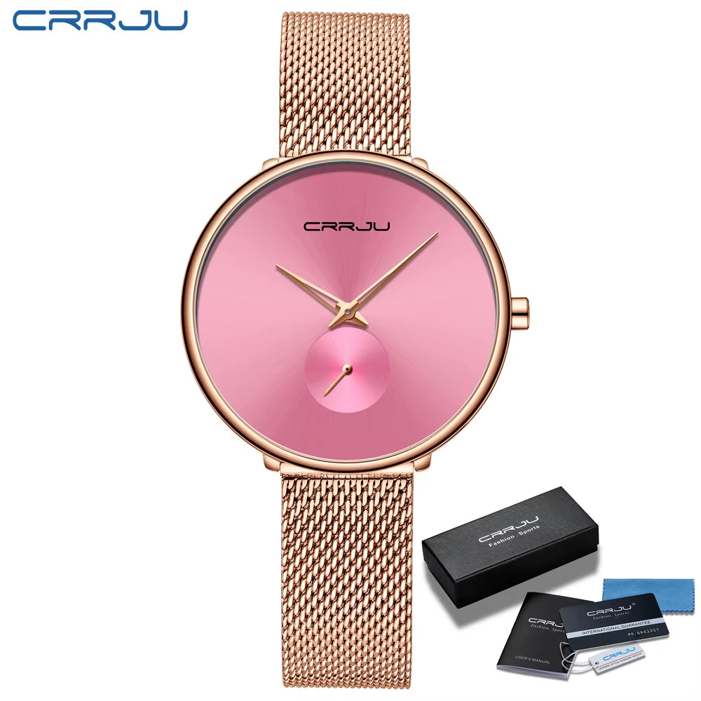 Fashion Women Watch Luxury Casual Simple Ladies Daily Dress Mesh Wristwatch Minimalist Waterproof Quartz Female Clock