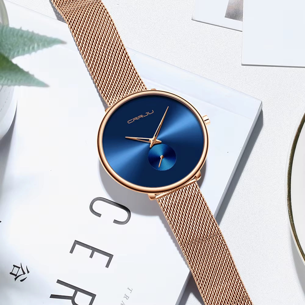 Fashion Women Watch Luxury Casual Simple Ladies Daily Dress Mesh Wristwatch Minimalist Waterproof Quartz Female Clock