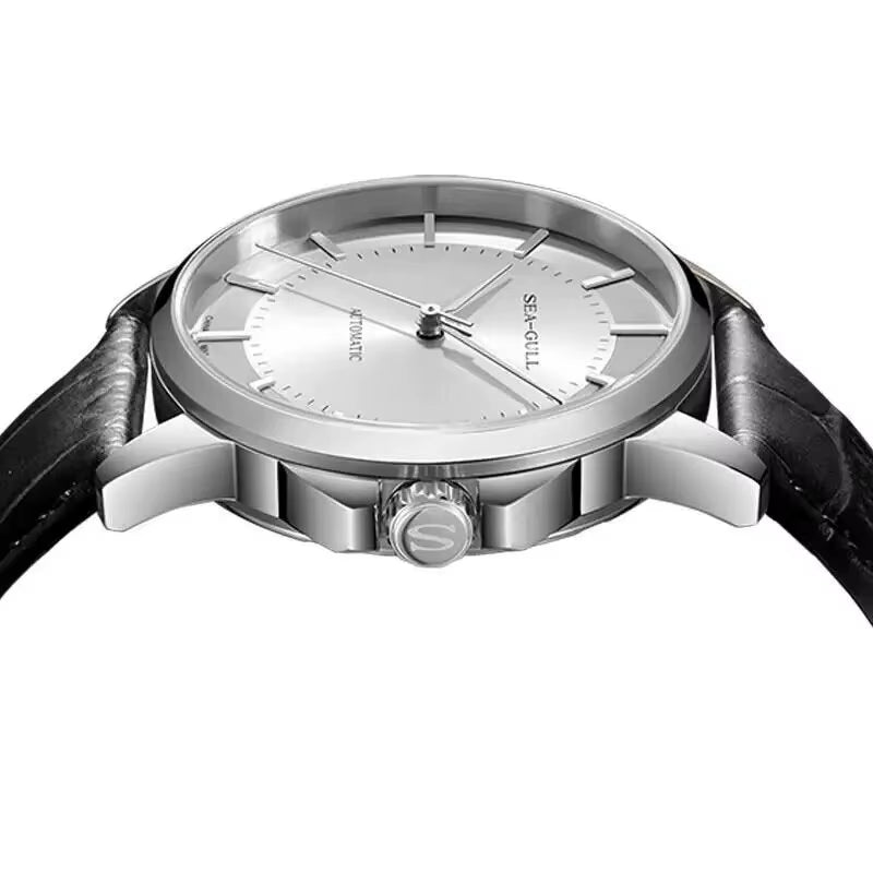 Seagull Men'S Automatic Mechanical Three-Hand Watch Simple Business Men'S Belt Waterproof Sapphire Watch Relogio Masculino 6066