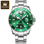 Top Original Men Quartz Watch Green Waterproof Watch for Men Stainless Steel Quartz Men Luxury Watch Luminous Wristwatch
