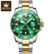 Top Original Men Quartz Watch Green Waterproof Watch for Men Stainless Steel Quartz Men Luxury Watch Luminous Wristwatch