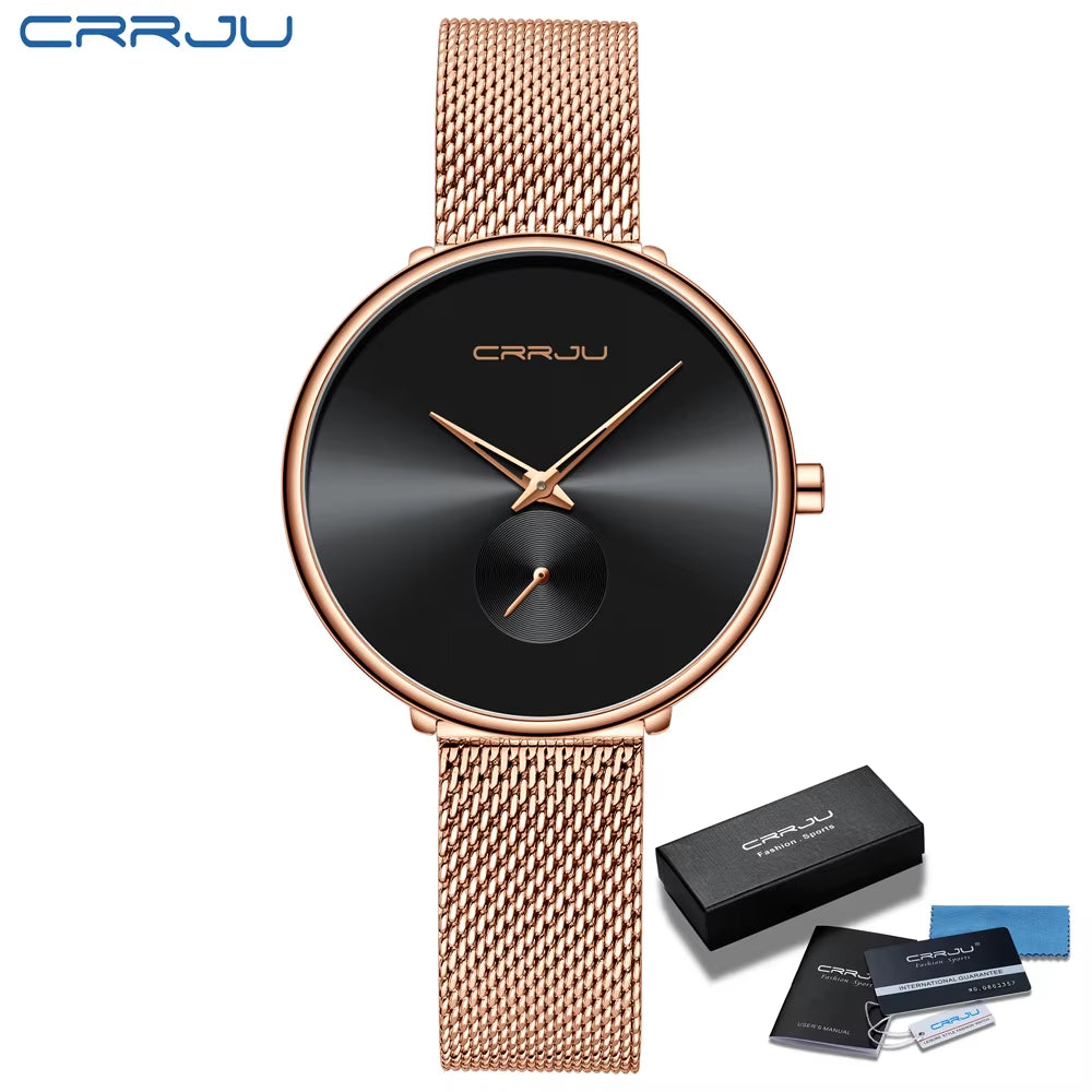 Fashion Women Watch Luxury Casual Simple Ladies Daily Dress Mesh Wristwatch Minimalist Waterproof Quartz Female Clock