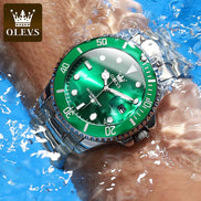 Top Original Men Quartz Watch Green Waterproof Watch for Men Stainless Steel Quartz Men Luxury Watch Luminous Wristwatch