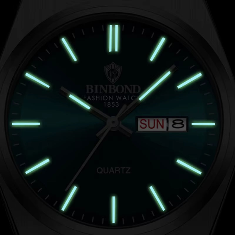 Fashion New Men Business Watch Leisure Quartz Stainless Steel Buckle Watches Waterproof Luminous Calendar Men'S Watches
