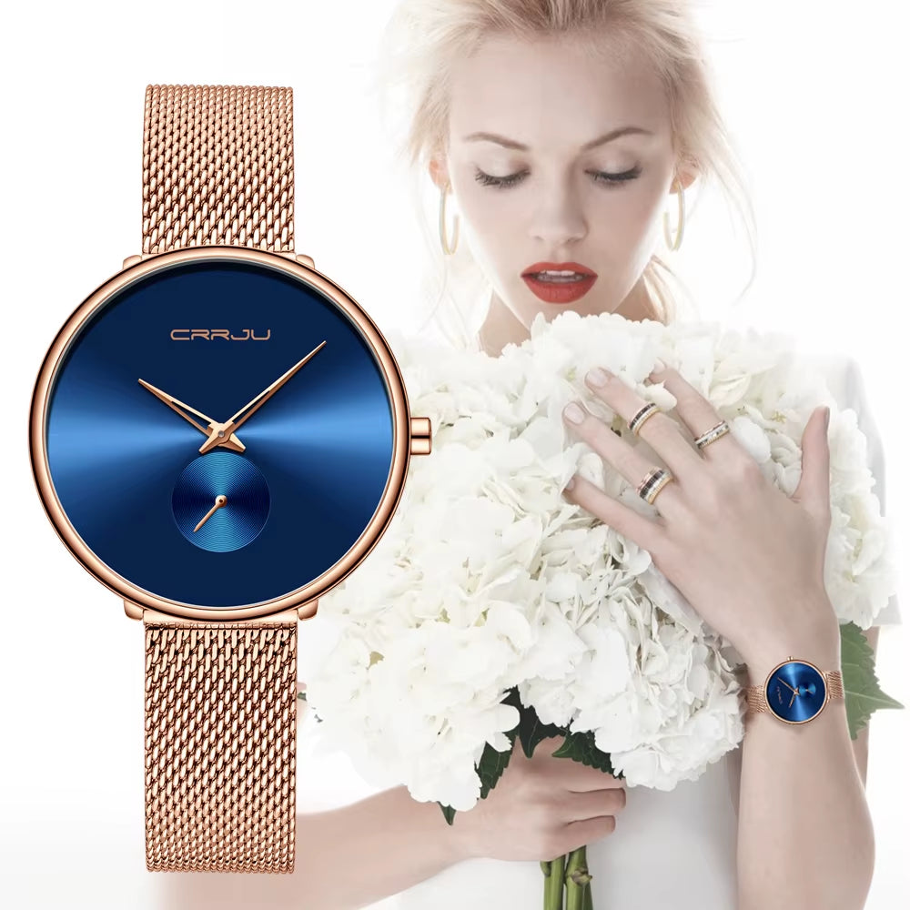 Fashion Women Watch Luxury Casual Simple Ladies Daily Dress Mesh Wristwatch Minimalist Waterproof Quartz Female Clock