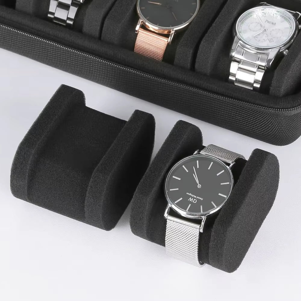 10 Slots Watch Storage Box Watch Zipper Travel Case Portable Watch Organizer Display Holder for Wristwatches and Smart Watches