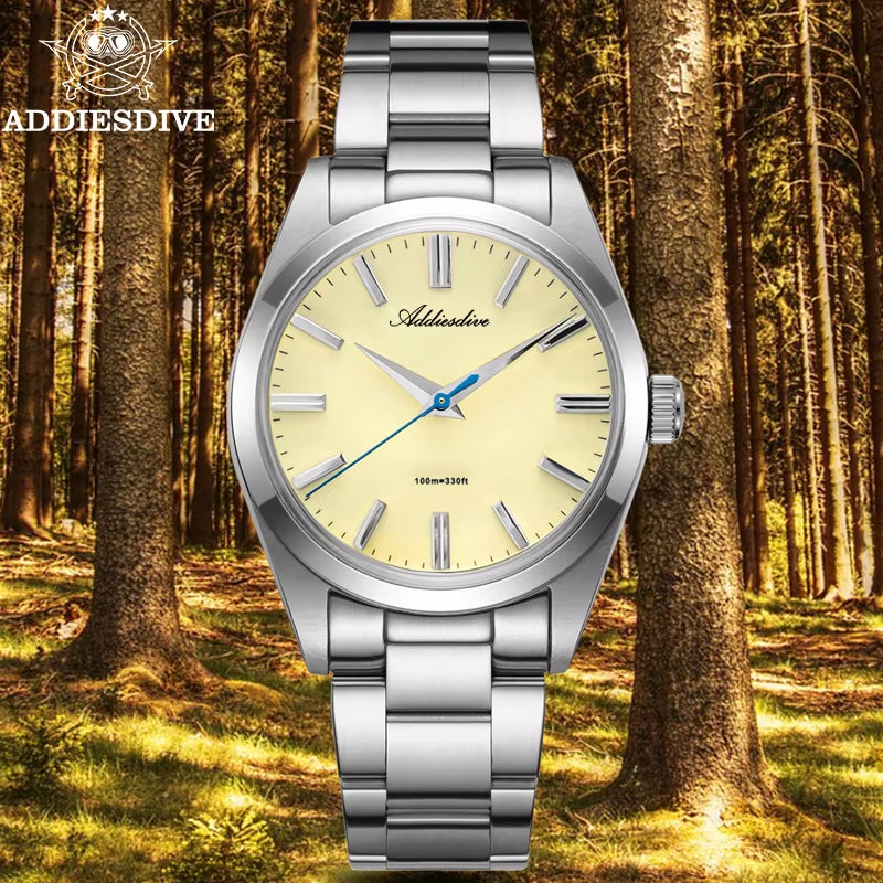 2024 New 36Mm Couple Watches Quartz Watches Steel Bubble Mirror Sapphire Glass Business Watches 100M Waterproof Watch