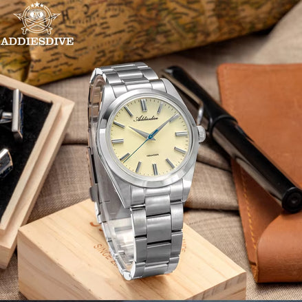 2024 New 36Mm Couple Watches Quartz Watches Steel Bubble Mirror Sapphire Glass Business Watches 100M Waterproof Watch