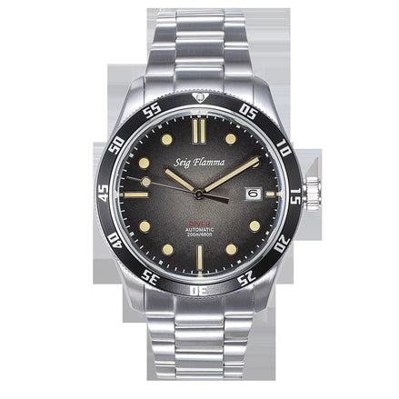 Vintage Diver Watch Men Automatic Mechanical Wristwatches 42Mm Sports Watch Retro Style NH35 Movement Luminous Clock Seig Flamma